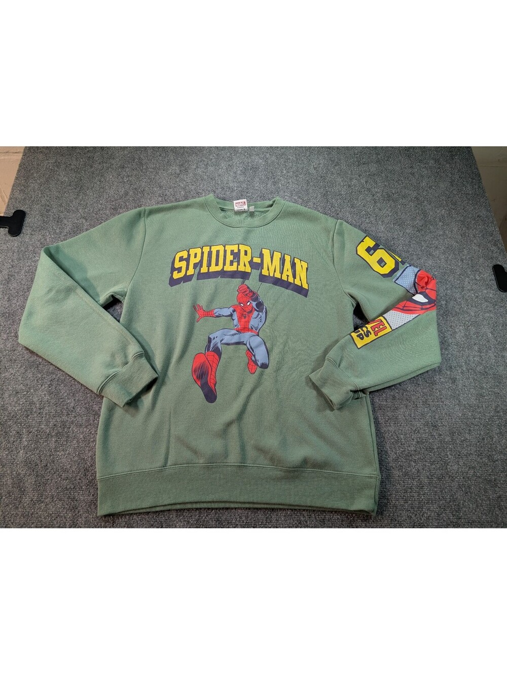 Marvel Spider-Man Graphic Sweatshirt Green Men's Medium Comics
